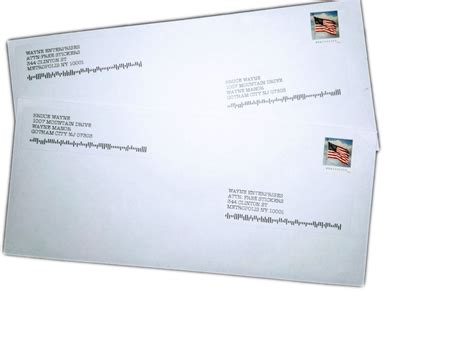 self addressed envelope example.